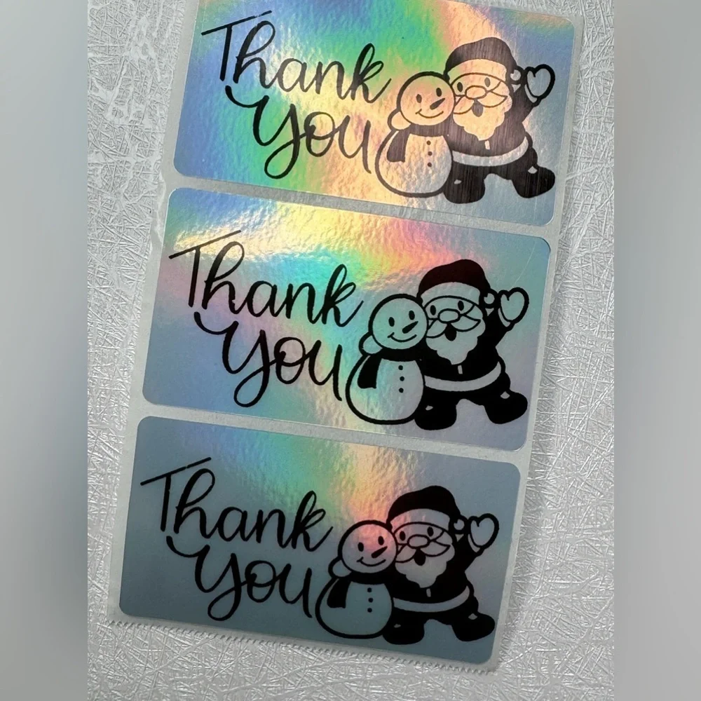 100 Thank You Christmas Stickers, Envelope Seals, Labels, Tags, Stamps,2.25